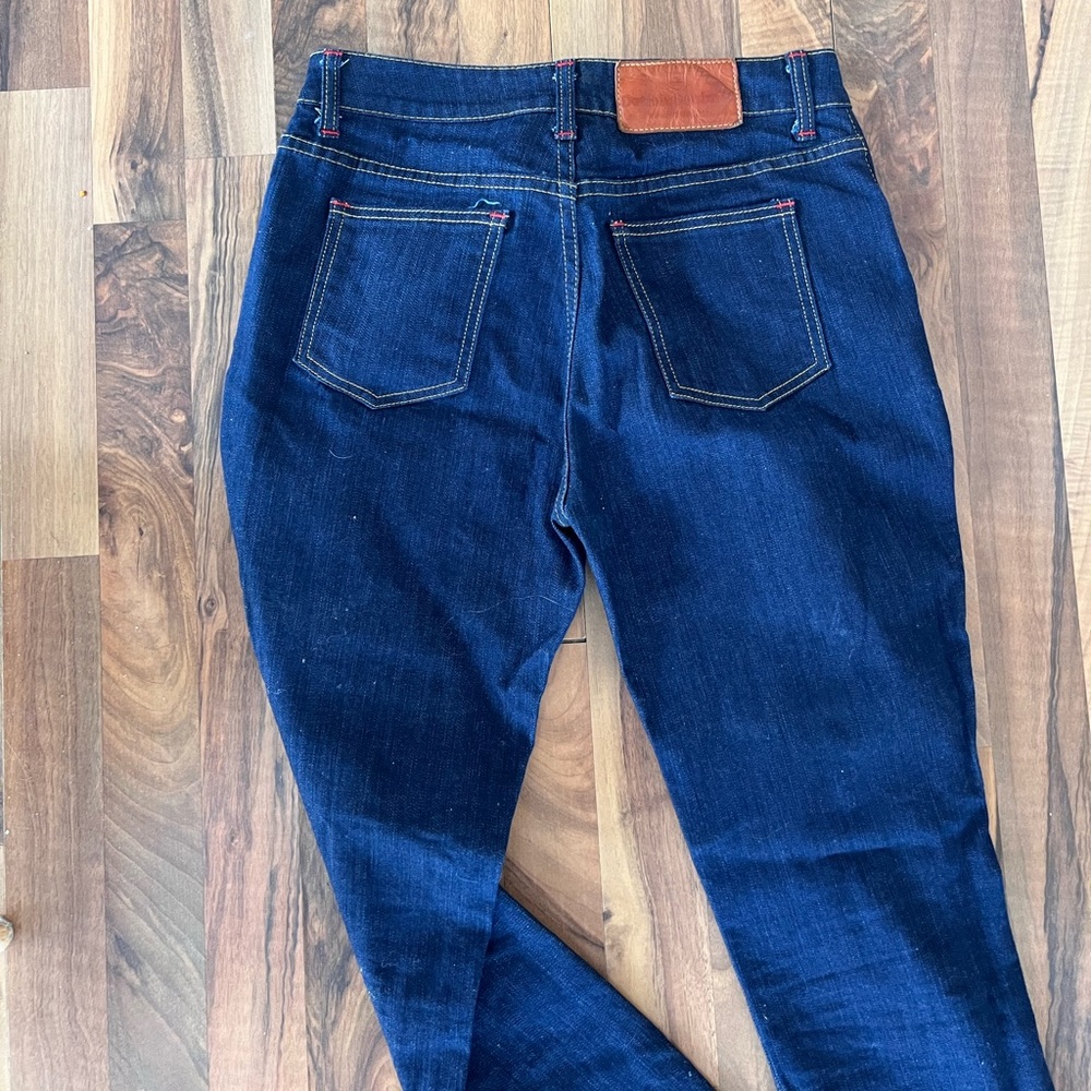 Detroit denim “custom” 28 selvedge jeans women’s like new dark denim